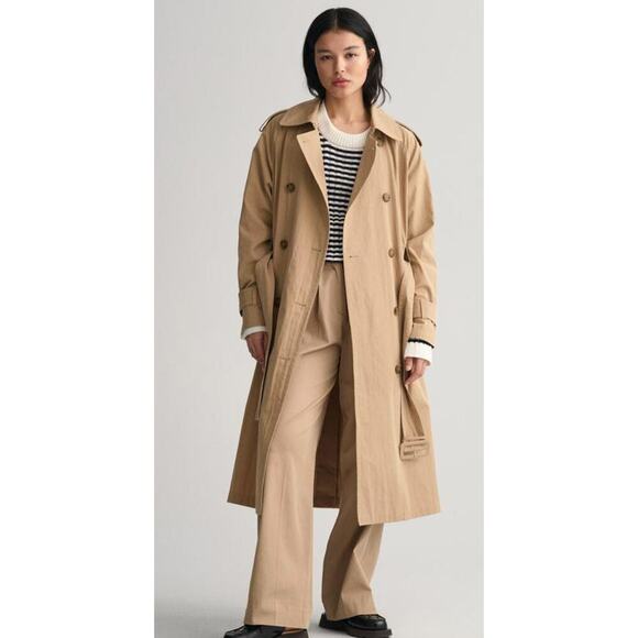 Vintage GANT‎ Long Trench Coat with plaid/tartan wool liner, Size: 20 $650 - Picture 1 of 11